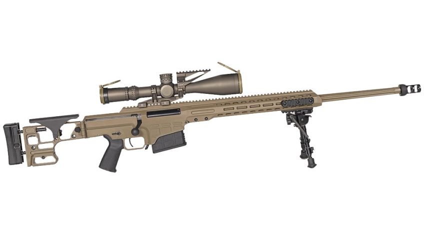 Barrett, MRAD MK22, Bolt Action Rifle, 300 Norma Mag, 26" Fluted Barrel, Coyote Brown Cerakote Finish, Matte, Synthetic Stock, 10 Rounds, 1 Magazine, Nightforce Mount, Nightforce ATACR 7-35×56 Scope, Bipod Bag Rider,