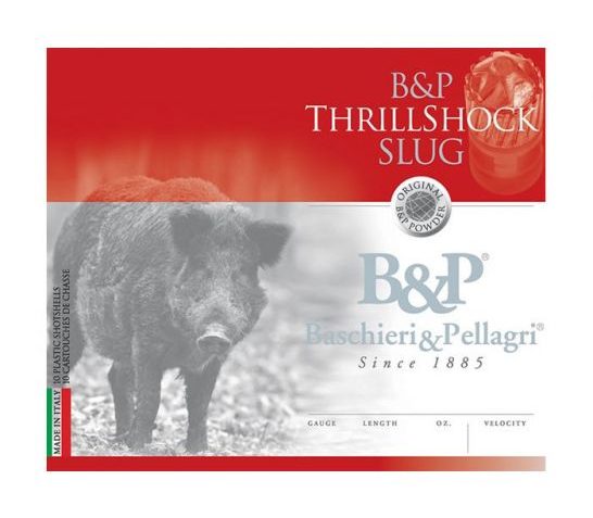 Baschieri & Pellagri ThrillShock Slug Shotshells- 12 ga 2-3/4 In 1-1/8 oz 1500 fps 10/ct, CA7C06SLA001