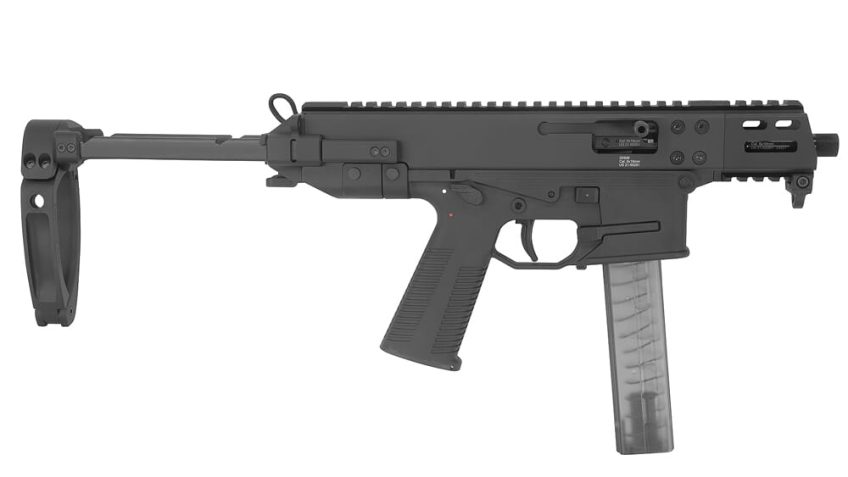 B&T GHM9 Gen II Compact 9mm 4.3″ Bbl 30rd Pistol w/Tailhook & Collapsing Brace BT-450008-WB