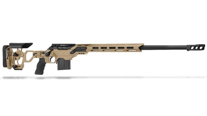 Cadex Defense CDX-R7 LCP (Lite Comp) SA 6.5 Creedmoor 24″ 1:8″ Bbl Skele-Stock Hybrid Tan/Blk Rifle w/MX1 MB CDXR7-LCP-6.5-24-BS20-D2B1N-HTB