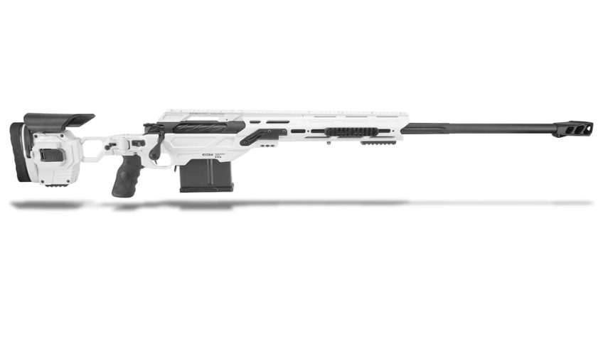 Cadex Defense CDX-40 SHDW .375CT 32″ 1:10″ Bbl Hybrid White/Black Rifle w/MX1 & Round Bolt Knob CDX40-DUAL-375-32-BR40-D2E4N-HWB