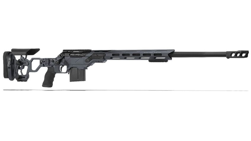 Cadex Defense CDX-R7 LCP (Lite Comp) LA .338 Lapua Mag 27″ 1:9.5″ Bbl Skele-Stock Hybrid Gry/Blk Rifle w/MX1 MB CDXR7-LCP-338-27-BS30-D2D3N-HGB