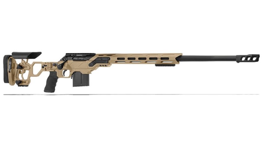 Cadex Defense CDX-R7 LCP (Lite Comp) LA .338 Lapua Mag 27″ 1:9.5″ Bbl Skele-Stock Hybrid Tan/Blk Rifle w/MX1 MB CDXR7-LCP-338-27-BS30-D2D3N-HTB