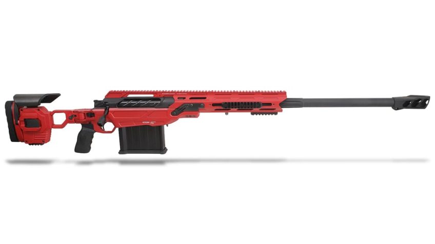 Cadex Defense Tremor .50 BMG 29″ 1:15″ Bbl 1-14 TPI Hybrid USMC Red/Black Rifle w/Crosshatch Bolt Knob & MX1 Muzzle Brake CDX50-DUAL-50-29-BR40-A2J5N-HUS