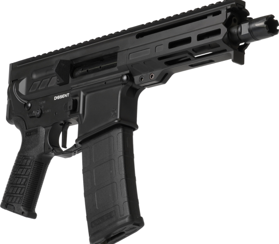 CMMG Dissent 5.56x45mm, 6.5" Barrel, Cerakote, Armor Black, Manual Safety, 30rd