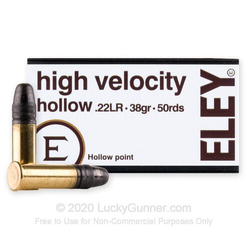 22 LR – 38 Grain HP – Eley High Velocity – 50 Rounds