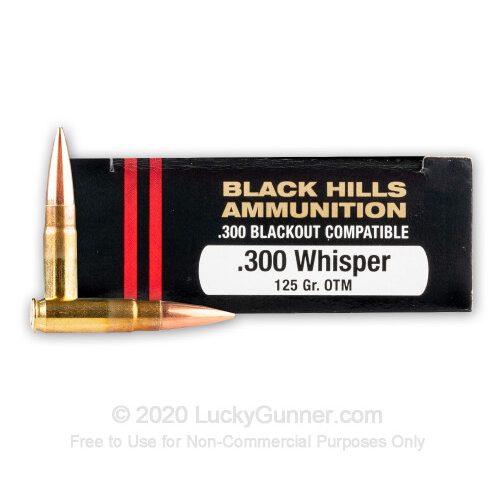 300 AAC Blackout – 125 Grain Sierra OTM – Black Hills – 20 Rounds