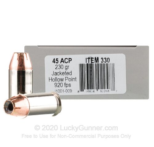 45 ACP – 230 Grain JHP – Underwood – 20 Rounds