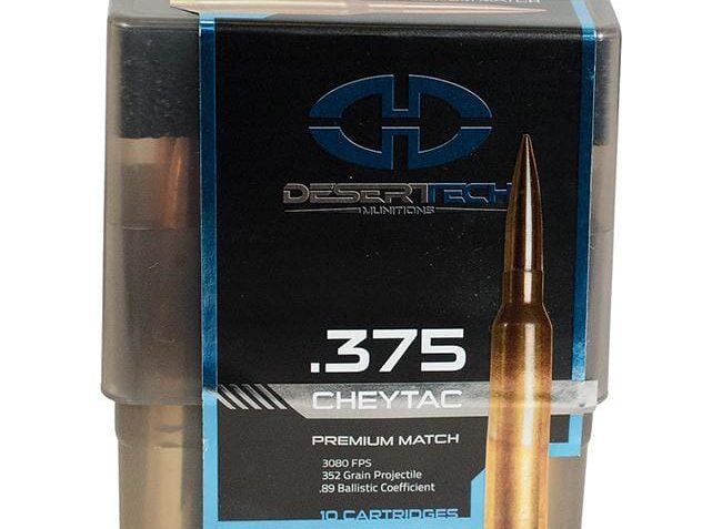 Desert Tech DTM .375 CheyTac 352gr Match Ammunition Case 100rds DTM-375352-CS