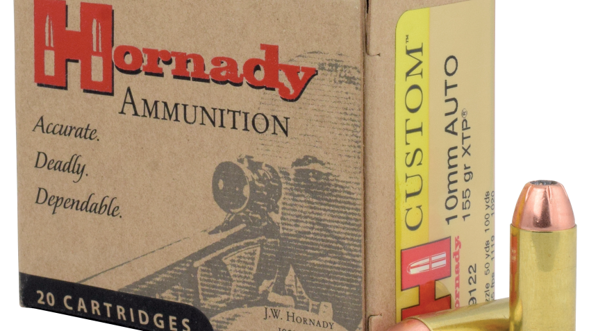 Hornady Custom 10mm Auto 155 Grain XTP Pistol Ammo