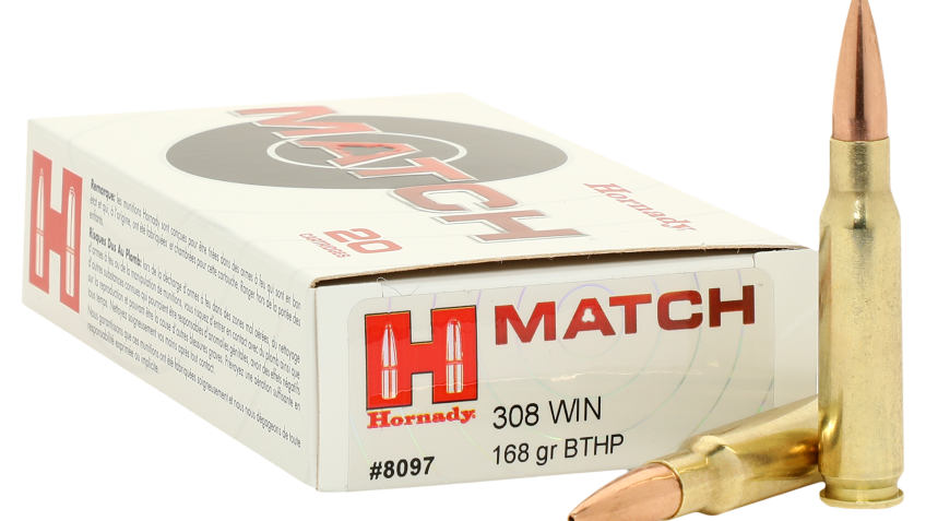 Hornady Match .308 Win 168 Grain Centerfire Rifle Ammo