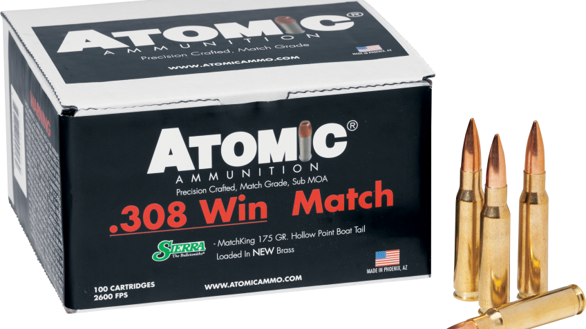 Atomic Ammunition .308 Rifle Ammo – 175 Grain