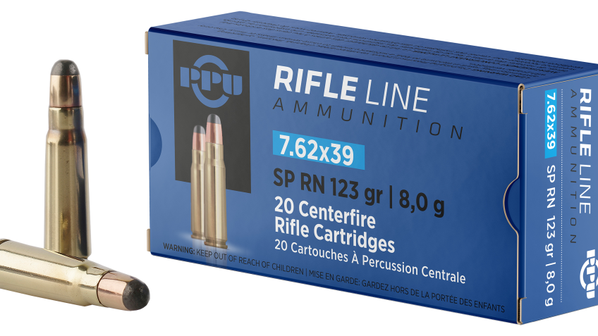 PPU Centerfire Rifle Ammo – 7.62x39mm – 123 Grain – 20 Rounds