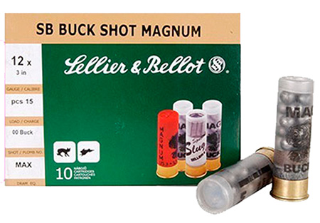 Sellier & Bellot Buckshot Shotshells – 12 Gauge – 00 Buck – 10 Rounds