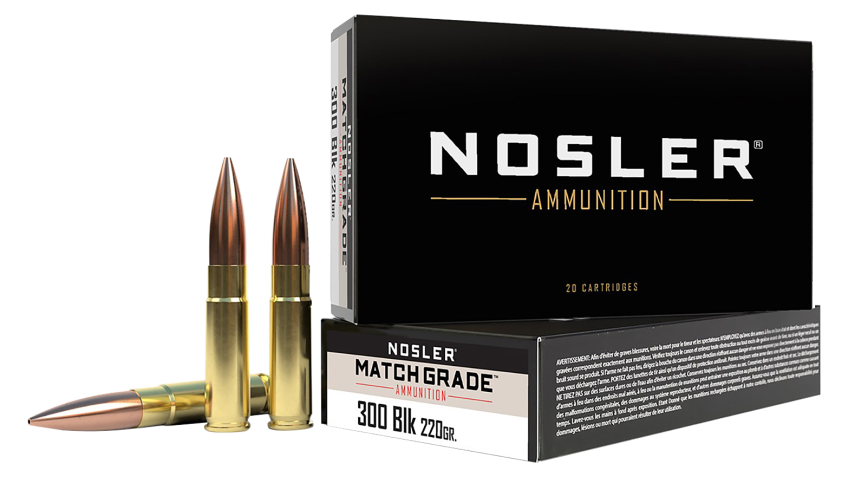 Nosler Match Grade Centerfire Rifle Ammo – .300 Whisper – 220 Grain