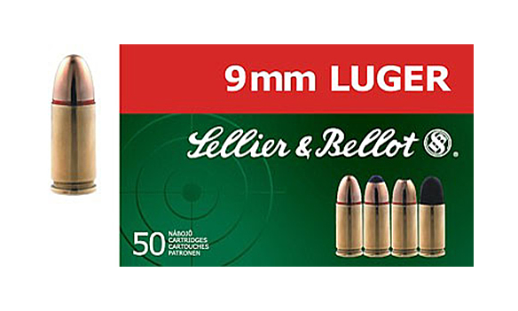 Sellier & Bellot Handgun Ammo – 9mm Luger – 115 grain – 50 Rounds – 1237 fps