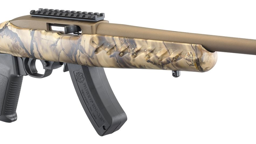 Ruger 22 Charger Semi-Auto Rimfire Pistol with Bipod in Go Wild Camo