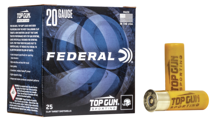 Federal Top Gun Sporting Clay Target Shotshells – 20 Gauge – #7.5 – 2.75