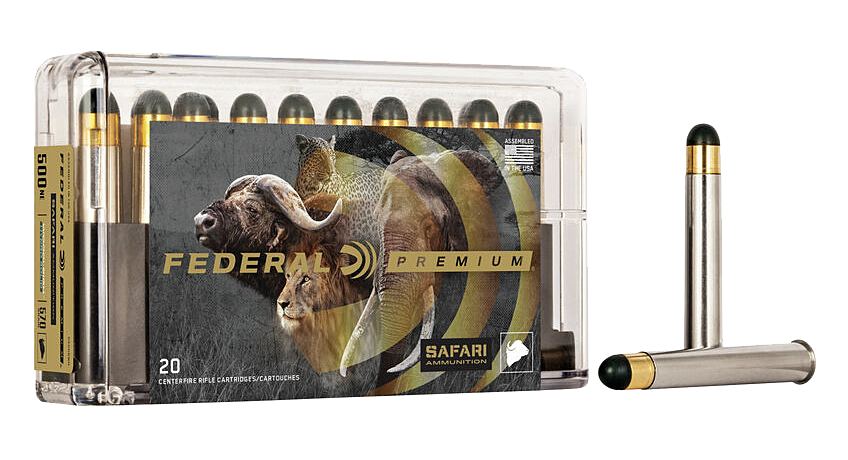 Federal Premium Safari Cape-Shok Centerfire Rifle Ammo – .500 Nitro Express – 570 Grain – 20 Rounds – Woodleigh Hydro Solid