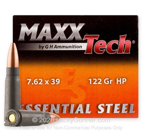 7.62×39 – 122 Grain HP – MAXXTech Essential Steel – 1000 Rounds