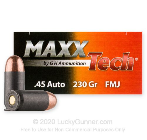 45 ACP – 230 Grain FMJ – MAXXTech Essential Steel – 500 Rounds