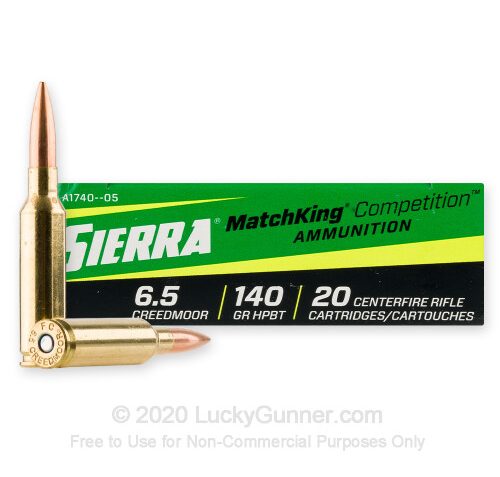 6.5 Creedmoor – 140 Grain HPBT MatchKing – Sierra MatchKing Competition – 20 Rounds