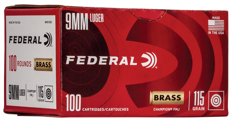 9mm – 124 Grain FMJ – Federal American Eagle – 500 Rounds