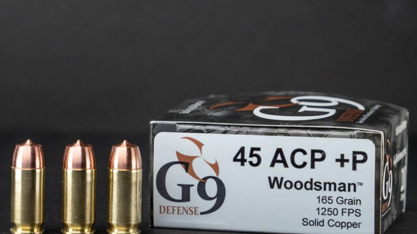 G9 Defense 45 ACP +P 165 Grain Copper Solid Brass Cased Pistol Ammo, 20 Rounds, WM-45ACP-165A