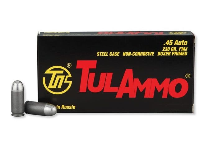 TulAmmo Handgun Ammunition .45 ACP 230 gr FMJ 850 fps 500/ct Case, TA452300C