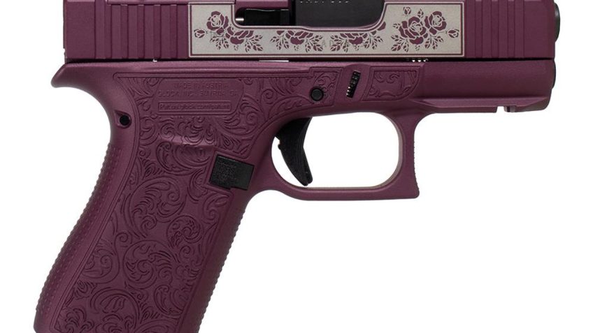 Glock 43x Engraved Paisley Black Cherry 9mm, 3.41" Barrel, 10rd