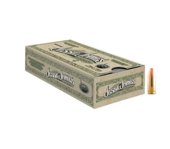 Ammo, Inc. Jesse James 9mm Luger 115 Grain Full Metal Jacket Brass Cased Pistol Ammo, 50 Rounds, 9115TMC