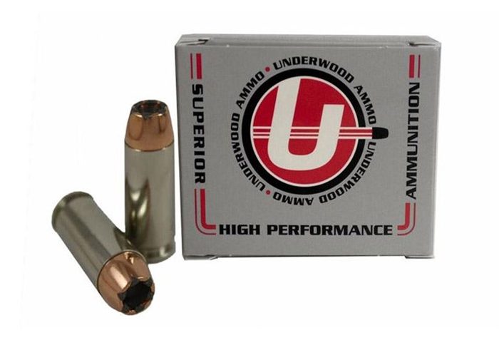 Underwood Ammo 10mm Auto 165 Grain Jacketed Hollow Point Nickel Plated Brass Cased Pistol Ammo, 20 Rounds, 237