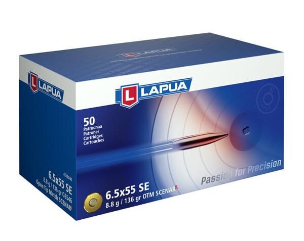 Lapua 6.5×55 Swede 136gr Scenar-L OTM Ammo Box of 50 4316040