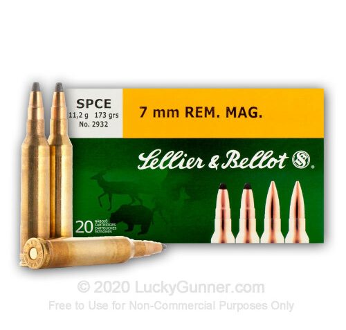 7mm Remington Magnum – 173 gr SPCE – Sellier & Bellot – 20 Rounds