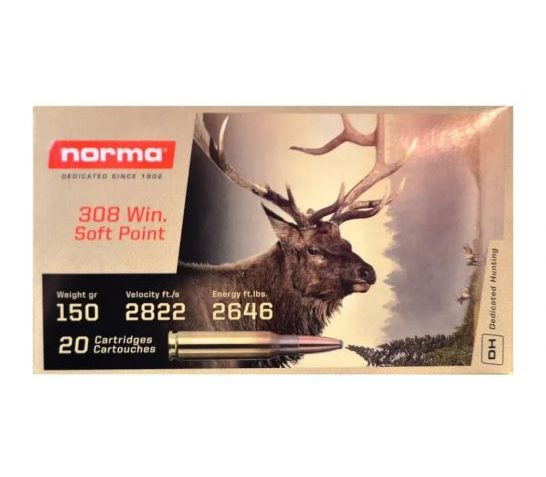 Norma Softpoint .308 Win Norma 150gr Centerfire Rifle Ammo (20/box) 2422029