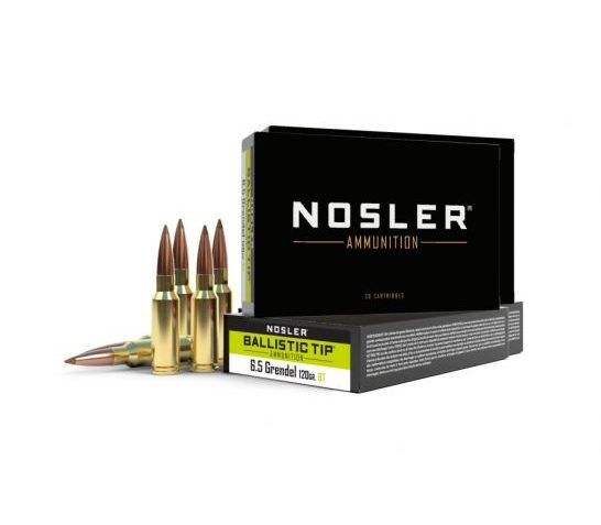 Nosler Ballistic Tip Rifle Ammunition 6.5mm Grendel 120 gr BT 20/ct