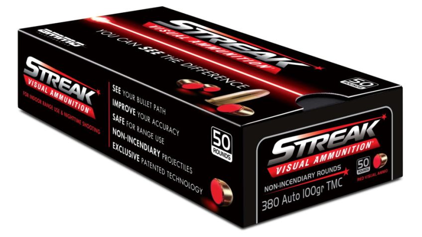 380 Auto – 100 Grain TMJ Non-Incendiary Visual Tracer – Ammo Inc. Streak – 1000 Rounds