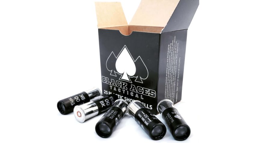 Black Aces Tactical 12 Gauge, #00 Buck, 9 Pellet, 2 3/4in, 1425 ft/s, Zink Coated Steel, Centerfire Shotgun Buckshot Ammo, 25 Rounds, BAT-00-1425