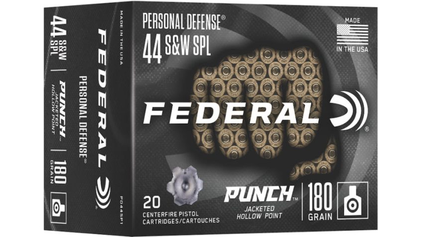 Federal Premium .44 S&W Puch Brass Cased Centerfire Pistol Ammunition, 20 Rounds, PD44SP1, 20 Rounds, PD44SP1