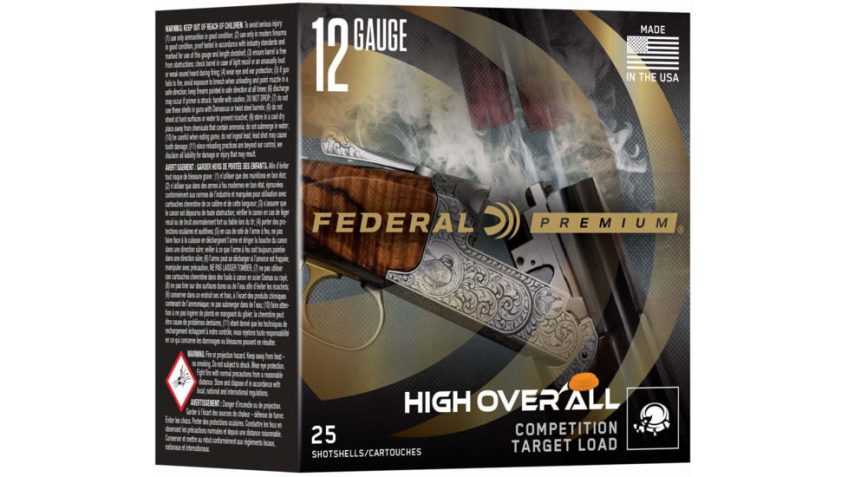 Federal Premium High Over All 12 Gauge 1 1/8oz 2 3/4in 1145 FPS 7.5 Centerfire Shotgun Ammunition, 25 Rounds, HOA12L 7.5