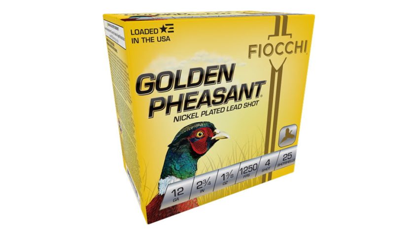 Fiocchi Golden Pheasant 12ga 1-1/4 2.75in 1400fps 4 Shot Centerfire Shotgun Ammunition, 25 Rounds, 12GPB4