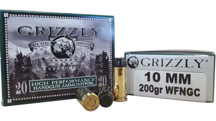 Grizzly Cartridge 10 mm 200 Grain Wide Flat Nose Gas Checked Pistol Ammo, 20 Rounds, GC10M8