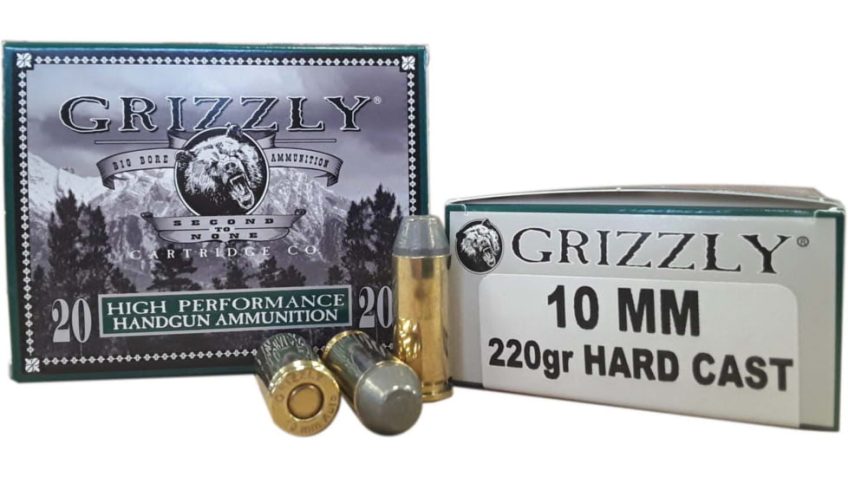 Grizzly Cartridge 10 mm 220 Grain Hard Cast Flat Point Pistol Ammo, 20 Rounds, GC10M9