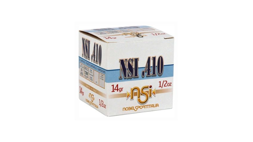 Nobelsport Ammo .410 2.5” 1240fps. 1/2oz. #6 25-pack