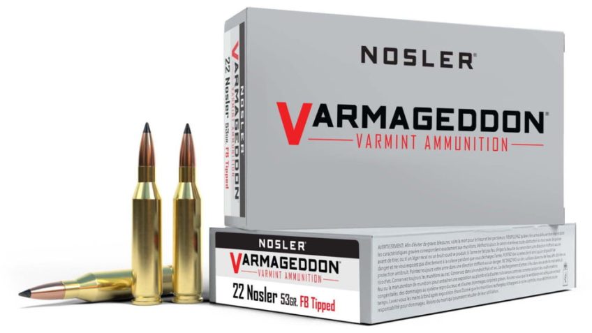 Nosler .22 Nosler, Flat Base Tipped , 53 grain, Brass Cased, 20 Rounds, 65177