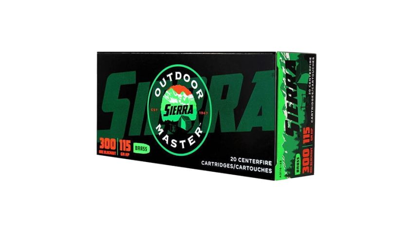 Sierra Outdoor Master Varminter .300 AAC Blackout 115 Grain Hollow Point Brass Cased Rifle Ammunition, 20 Rounds, A2116-33-20RD