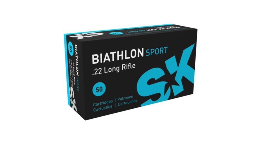 SK Biathlon Sport .22 Long Rifle 40 grain Lead Round Nose Brass Cased Rimfire Ammo, 50 Rounds, 420113