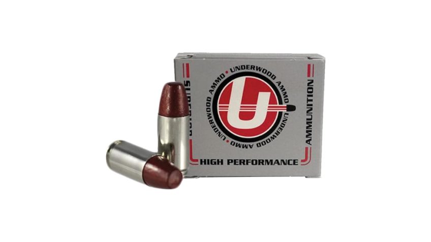 Underwood Ammo Hunting, 9mm +P, 147 Grain, Hard Cast Lead Flat Nose, Nickel Plated Brass Case, Centerfire Pistol Ammo, 20 Rounds Box, 719