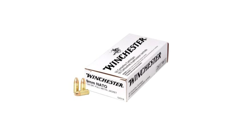 Winchester NATO Handgun Ammo 9mm Luger 124 gr FMJ 500/case, Q4318C