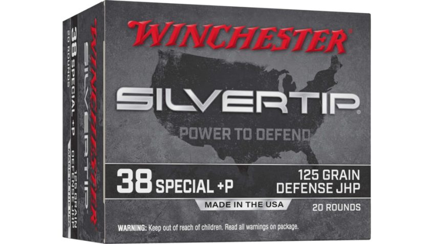 Winchester Super-X .38 Special +P 125 Grain Silvertip Jacketed Hollow Point Centerfire Pistol Ammunition, 20 Round, W38PST